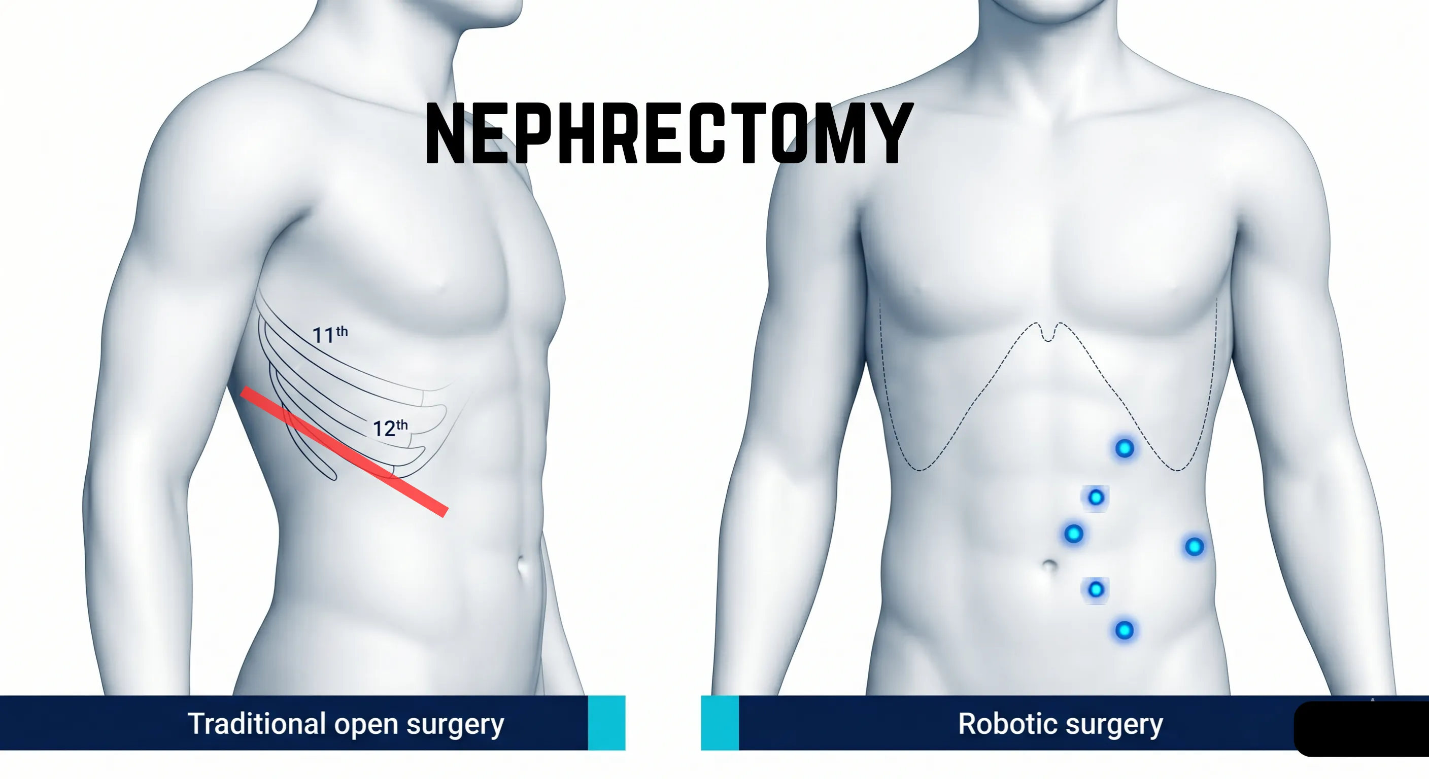 Open Surgery vs Robotic Nephrectomy Incisions comparison